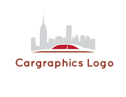 cityscape logo with a rooftop of a car