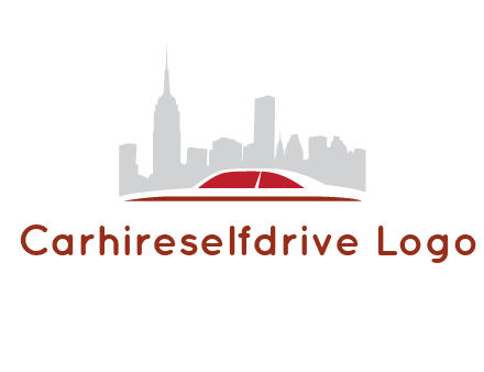 cityscape logo with a rooftop of a car