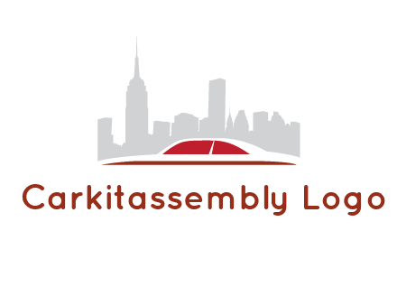 cityscape logo with a rooftop of a car