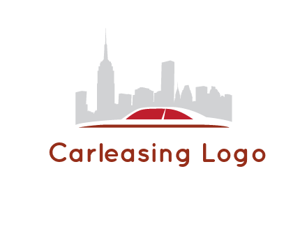 cityscape logo with a rooftop of a car