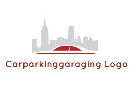 cityscape logo with a rooftop of a car