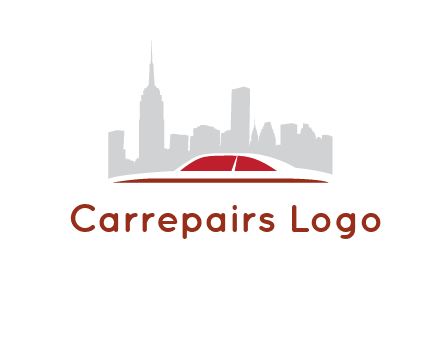 cityscape logo with a rooftop of a car