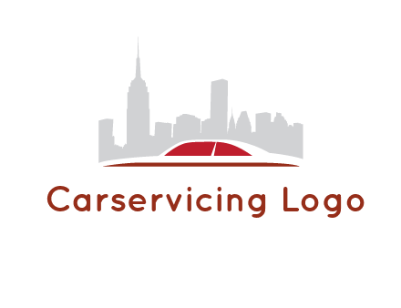 cityscape logo with a rooftop of a car