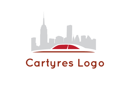 cityscape logo with a rooftop of a car