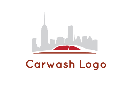 cityscape logo with a rooftop of a car