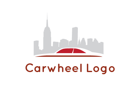 cityscape logo with a rooftop of a car