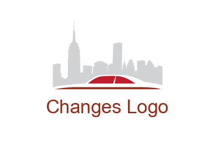 cityscape logo with a rooftop of a car