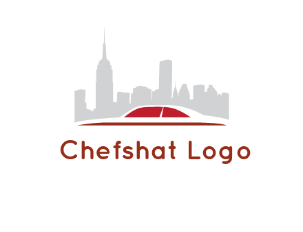 cityscape logo with a rooftop of a car