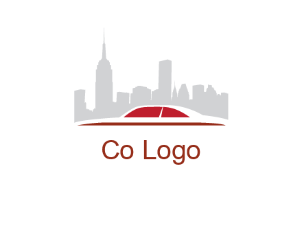cityscape logo with a rooftop of a car