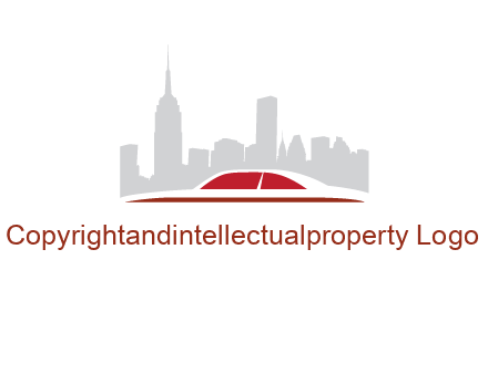cityscape logo with a rooftop of a car