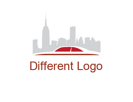 cityscape logo with a rooftop of a car