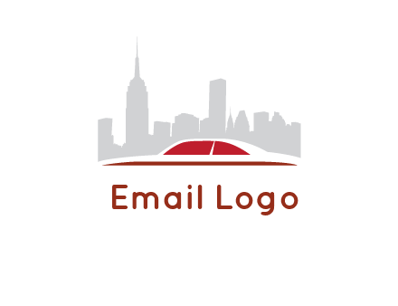 cityscape logo with a rooftop of a car