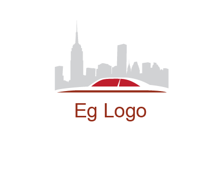 cityscape logo with a rooftop of a car