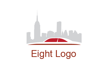 cityscape logo with a rooftop of a car