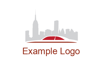 cityscape logo with a rooftop of a car