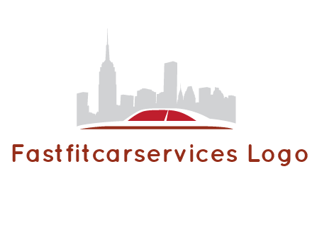 cityscape logo with a rooftop of a car