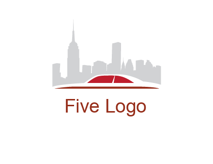cityscape logo with a rooftop of a car