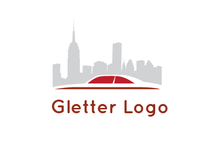 cityscape logo with a rooftop of a car