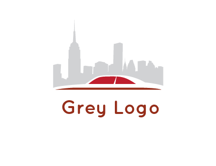 cityscape logo with a rooftop of a car