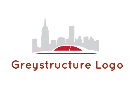 cityscape logo with a rooftop of a car