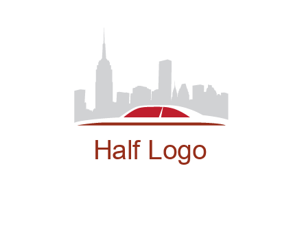 cityscape logo with a rooftop of a car