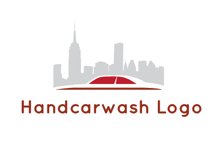 cityscape logo with a rooftop of a car