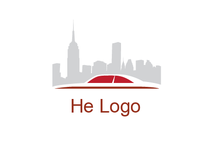 cityscape logo with a rooftop of a car