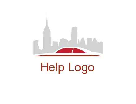cityscape logo with a rooftop of a car