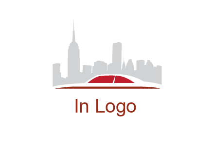 cityscape logo with a rooftop of a car