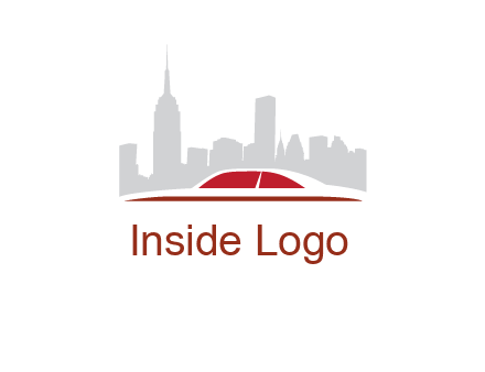 cityscape logo with a rooftop of a car