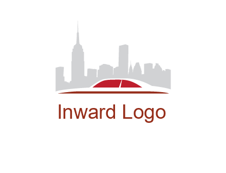 cityscape logo with a rooftop of a car