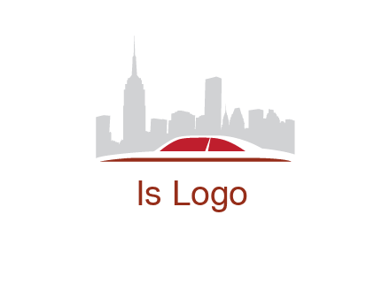 cityscape logo with a rooftop of a car