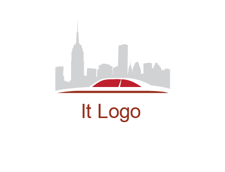 cityscape logo with a rooftop of a car
