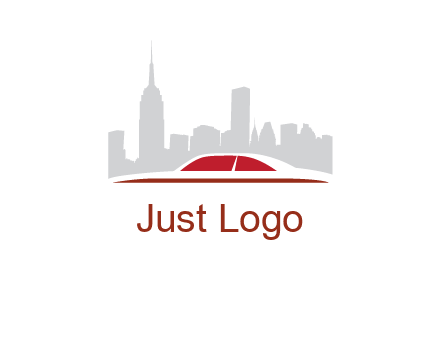 cityscape logo with a rooftop of a car