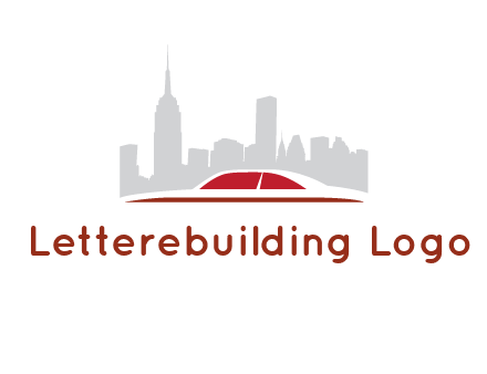 cityscape logo with a rooftop of a car