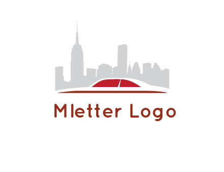 cityscape logo with a rooftop of a car