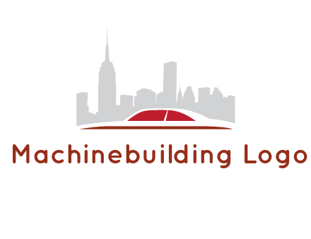 cityscape logo with a rooftop of a car