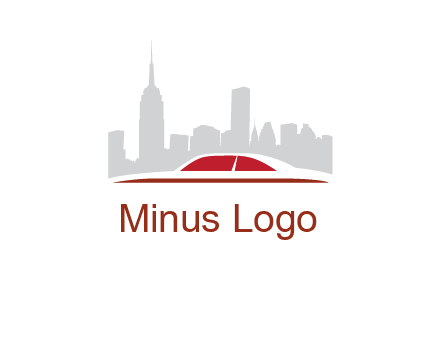 cityscape logo with a rooftop of a car