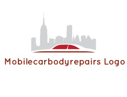 cityscape logo with a rooftop of a car