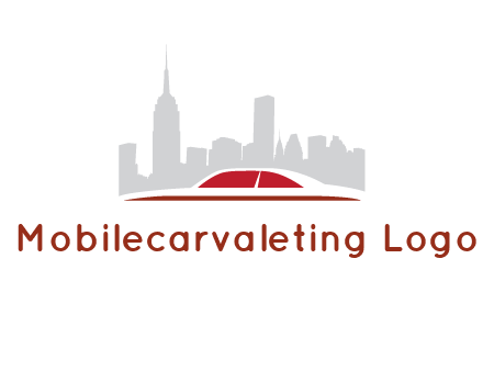 cityscape logo with a rooftop of a car