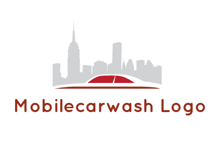 cityscape logo with a rooftop of a car