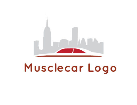 cityscape logo with a rooftop of a car