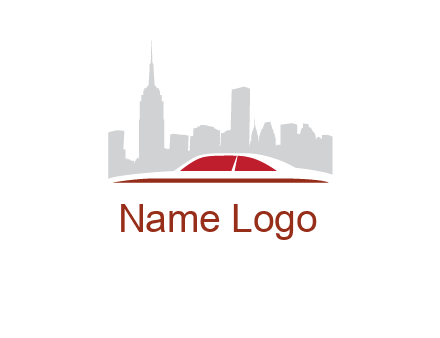 cityscape logo with a rooftop of a car