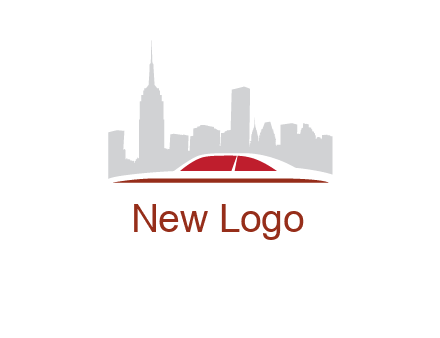 cityscape logo with a rooftop of a car