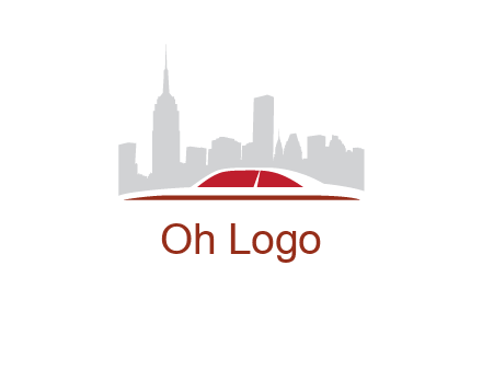 cityscape logo with a rooftop of a car