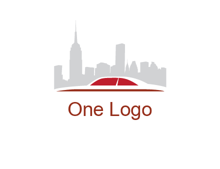 cityscape logo with a rooftop of a car