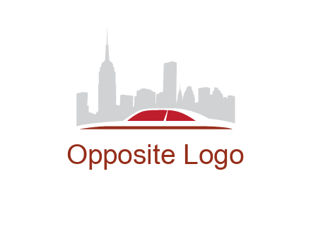 cityscape logo with a rooftop of a car