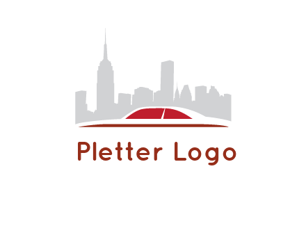 cityscape logo with a rooftop of a car