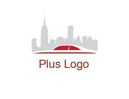 cityscape logo with a rooftop of a car