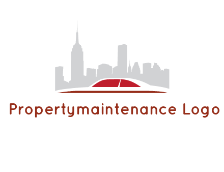 cityscape logo with a rooftop of a car